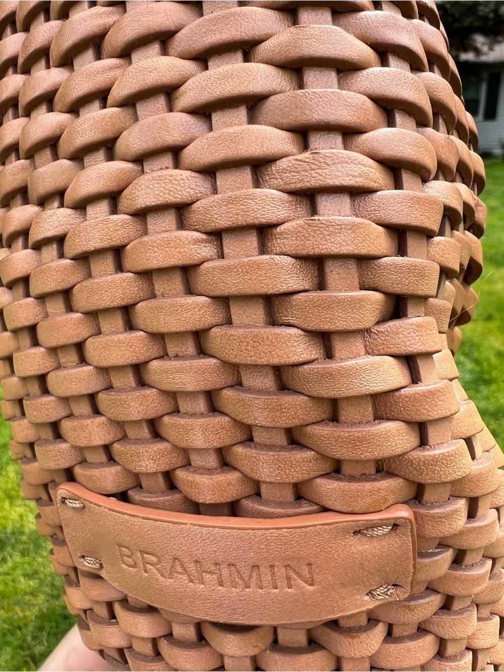 Brahmin Woven Leather Cognac. Nantucket Basket weave - Picture 5 of 13